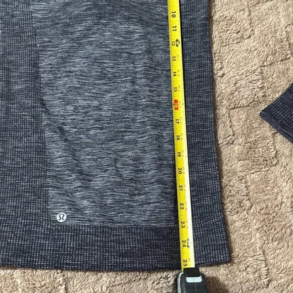 Lululemon Swiftly Wool 1/2 Zip Hoodie Heather Teal Merino Wool Long Sleeve Top 2 - Picture 8 of 9